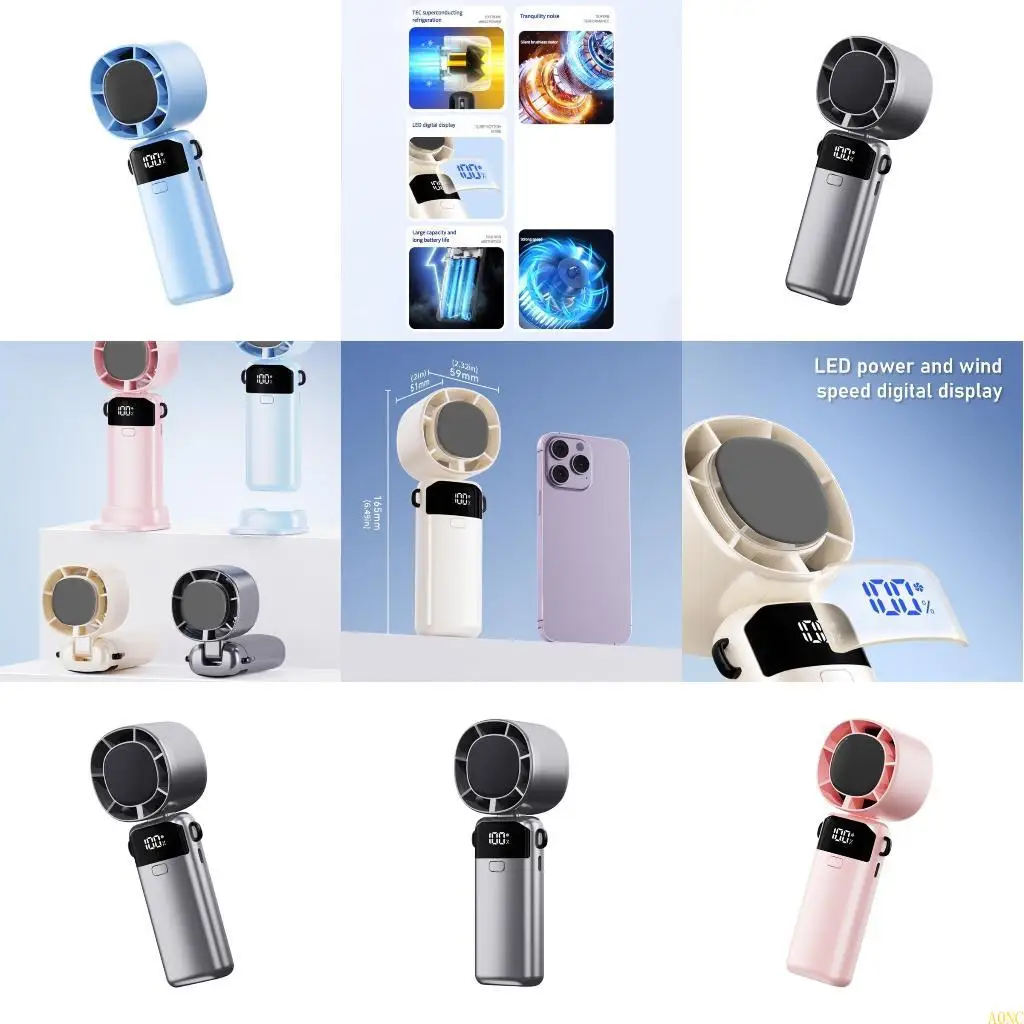 

A0NC Перезаряжаемый портативный вентилятор с холодным сжатием 100 Speed ​​для туристического офиса на открытом воздухе