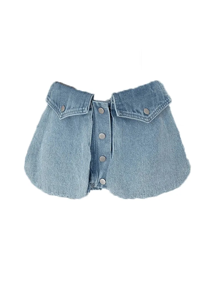 Fashion Y2k Sexy High Street Button Jeans Women New Design Low Waist Slim Bloomers Shorts Summer 2024 Casual Sweet Denim Shorts