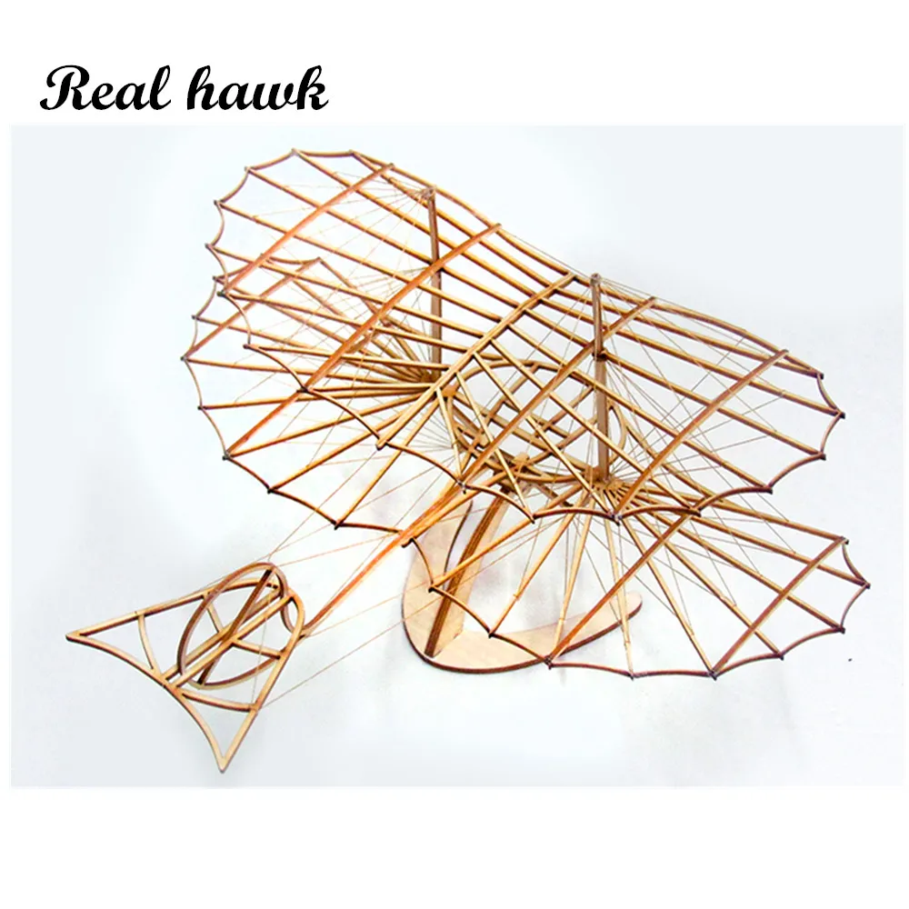 Real Hawk ELERC DIY Craft, Wood Furnishing Building Kits, Christmas Gift Present, Building Toys, Otto Lilienthal Glider