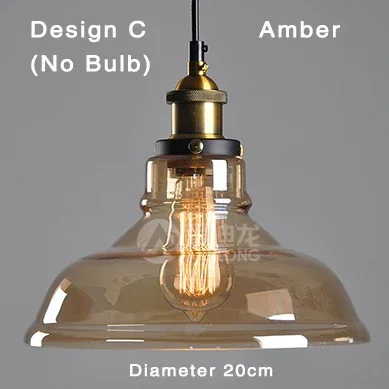 Clear Grijs Amber Kleur Vintage Hanger Eetkamer Glas Opknoping Lamp Rusland Loft Armatuur Moderne Slaapkamer Verlichtingsarmaturen
