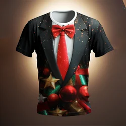 Mode 3D Frohe Weihnachten Druck T Shirt Santa Claus Weihnachten Grafik T-shirts Für Männer Kinder Kurzen Ärmeln Unisex Harajuku Top T