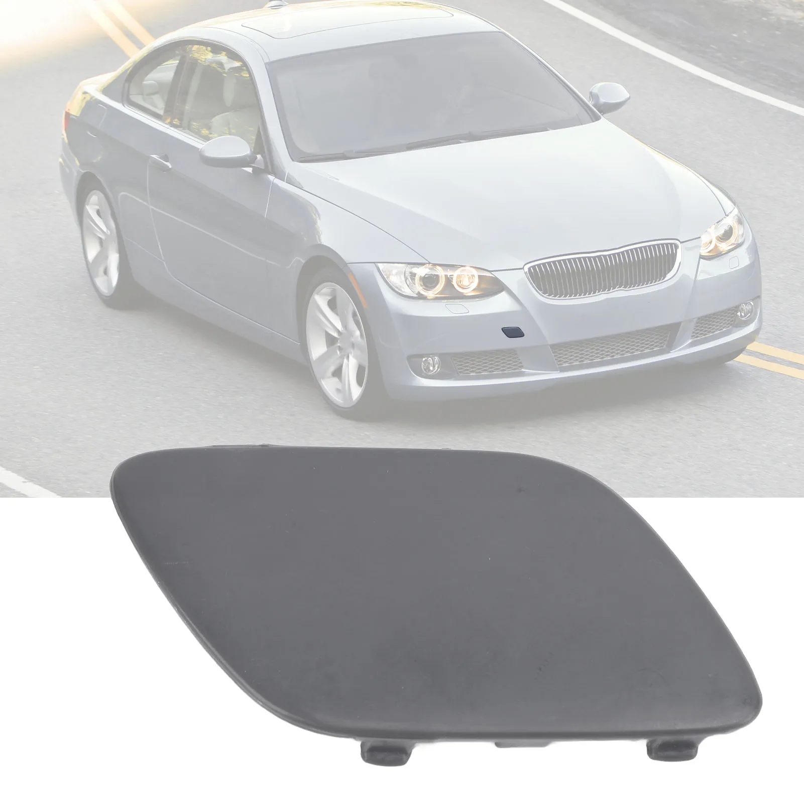 Front Bumper Tow Hook Cover Front Towing Eye Hook  Waterproof 51117187956 Easy To Install for E92 E93 3‑Series 2006 To 2009