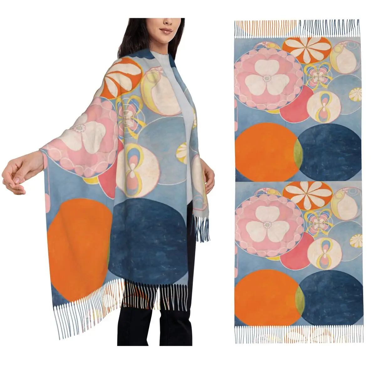 

Hilma Af Klint Scarf Tassel Scarves Women Soft Warm Shawls and Wraps Long Fall Winter Shawl Wrap