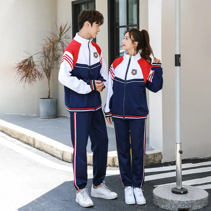 C004 High School Uniform Sports Meet Opening Ceremony Sportswear Class Casual Outdoor Suit Men's and Women's Two-piece Set