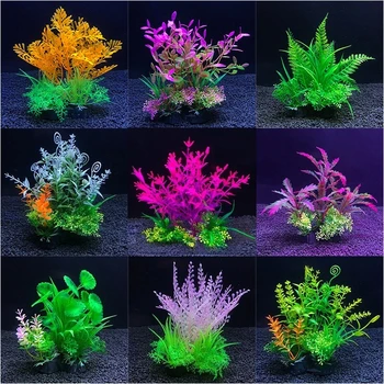 Artificial Aquarium Decor Plants Underwater Plastic Plants Ornament Aquatic Plant Fish…