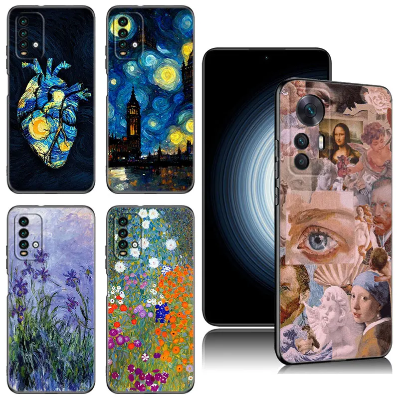 Van Gogh Klimt Kiss Case For Xiaomi Redmi K40 K50 Gaming Note 6 7 K20 K60 Pro 7A 8A 9A 9C 9i 9T 10A 10C 12C A1 A2 Plus Cover