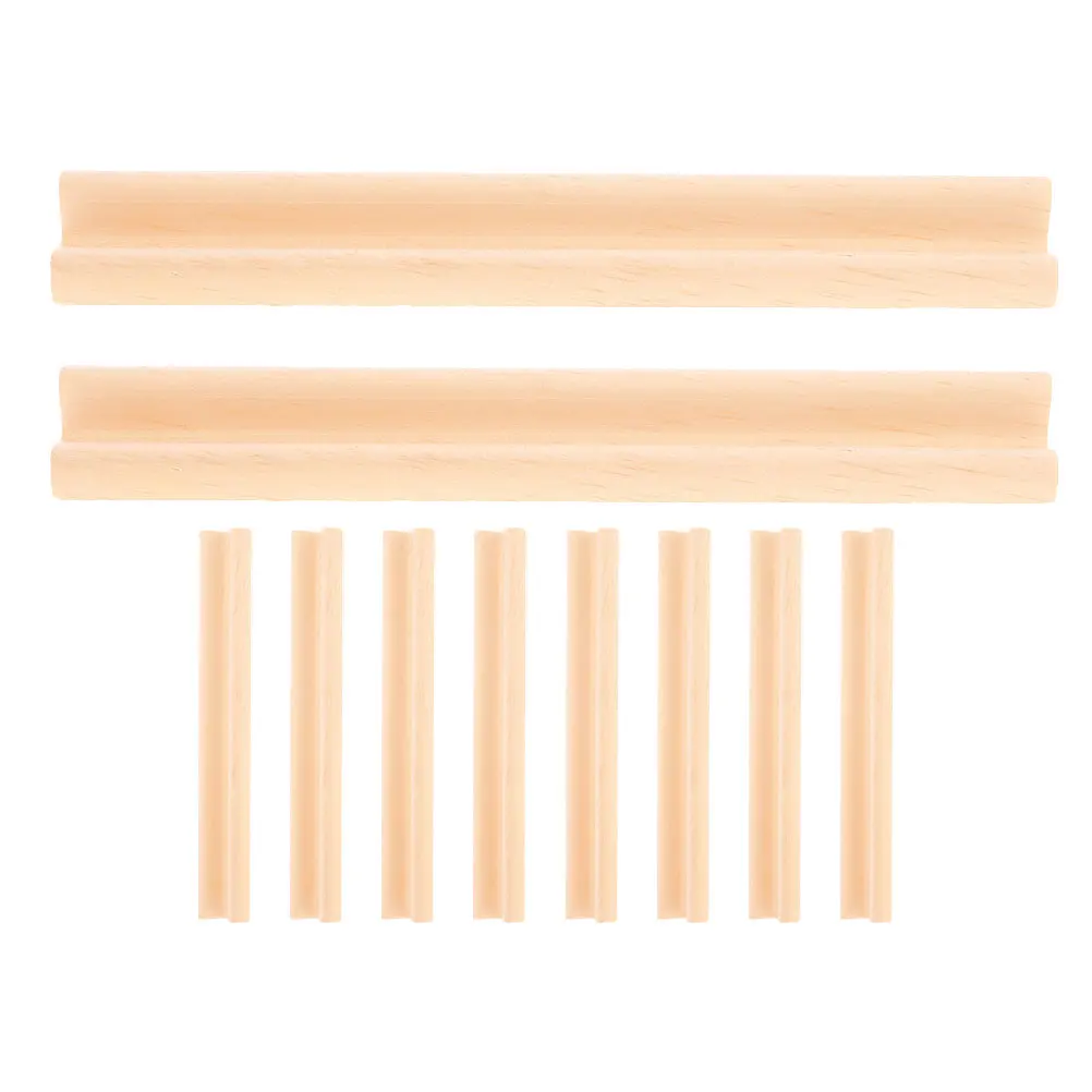 10pcs Wooden Trays Holders For Alphabet Games Smooth Edges Domino Racks Creative Decoration Wooden Display Stand For