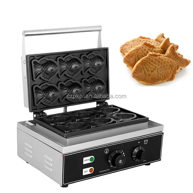 Easy Operation Electric Commercial Roasted Fish Shape Waffle Maker Machine Fish Taiyaki Making Machine Sandwich Makers for Snack