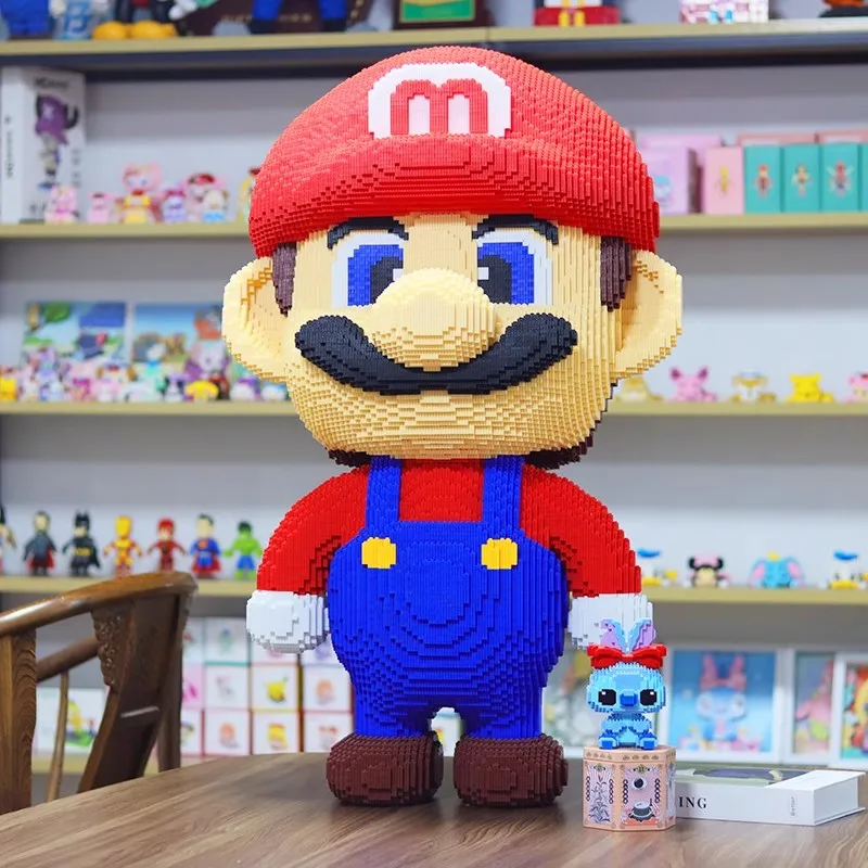 Super Mario Bros Connection Building Blocks 80-102cm Super Big Mario DIY Figures Mini Bricks Toys for Home Store Decoration