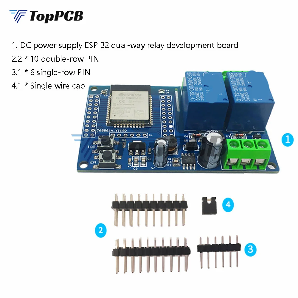 ESP32 Relay Board Dual channel WIFI Relay Module ESP32-WROOM Development Board DC5-60V power supply suitable for Arduino