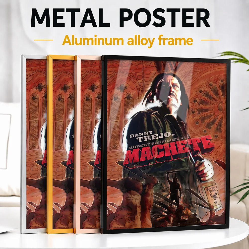 Machete Movie Metal Poster With Aluminum Alloy Frame Personalized Photographic Wall Art For Film Screening Room, Cinema Fan Gift