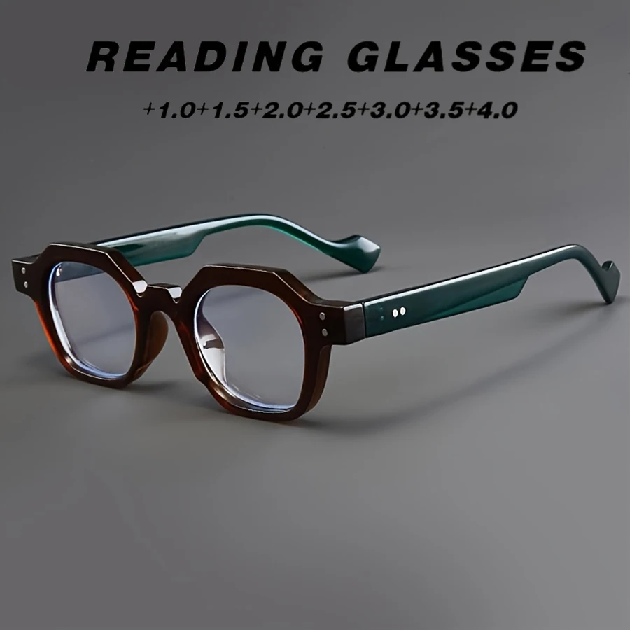 نظارات ثنائية البؤرة متعددة الأضلاع على الطراز القديم، إطار PC، عدسات عالية الوضوح، نظارات ثنائية البؤرة للجنسين #1