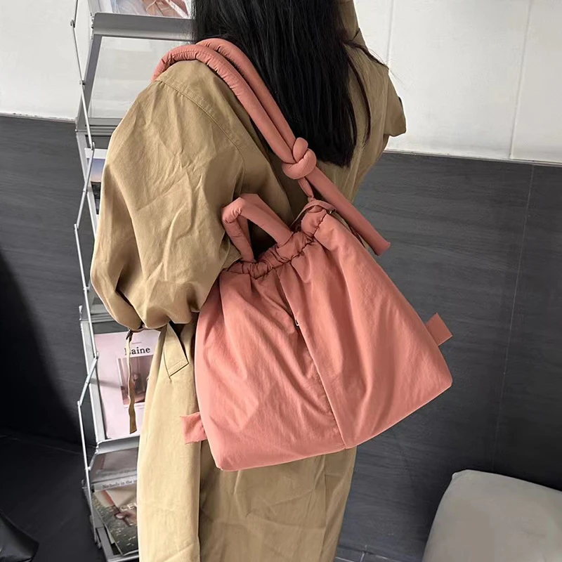 Imagem -03 - Mediow Estilo Preppy Puffer Mochila Bolsas para Mulheres Bolsas de Designer de Luxo e Bolsas 2023 Novo em Poliéster Grande Capacidade Casual Pano Bolsa de Ombro Alta Qualidade Envio Rápido Chega