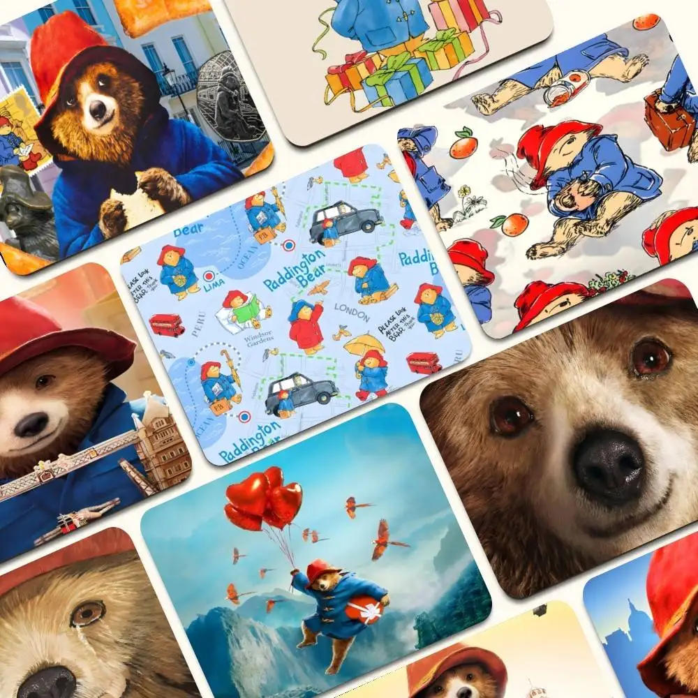 Alfombrilla de ratón para juegos con diseño de oso P-Paddington, alfombrilla de escritorio suave para teclado y ratón, alfombrillas de escritorio para empresas