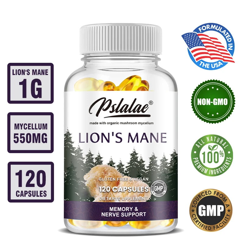 Lion's Mane - Enhances Memory and Mental Clarity, Supports Brain Function and Heart Health