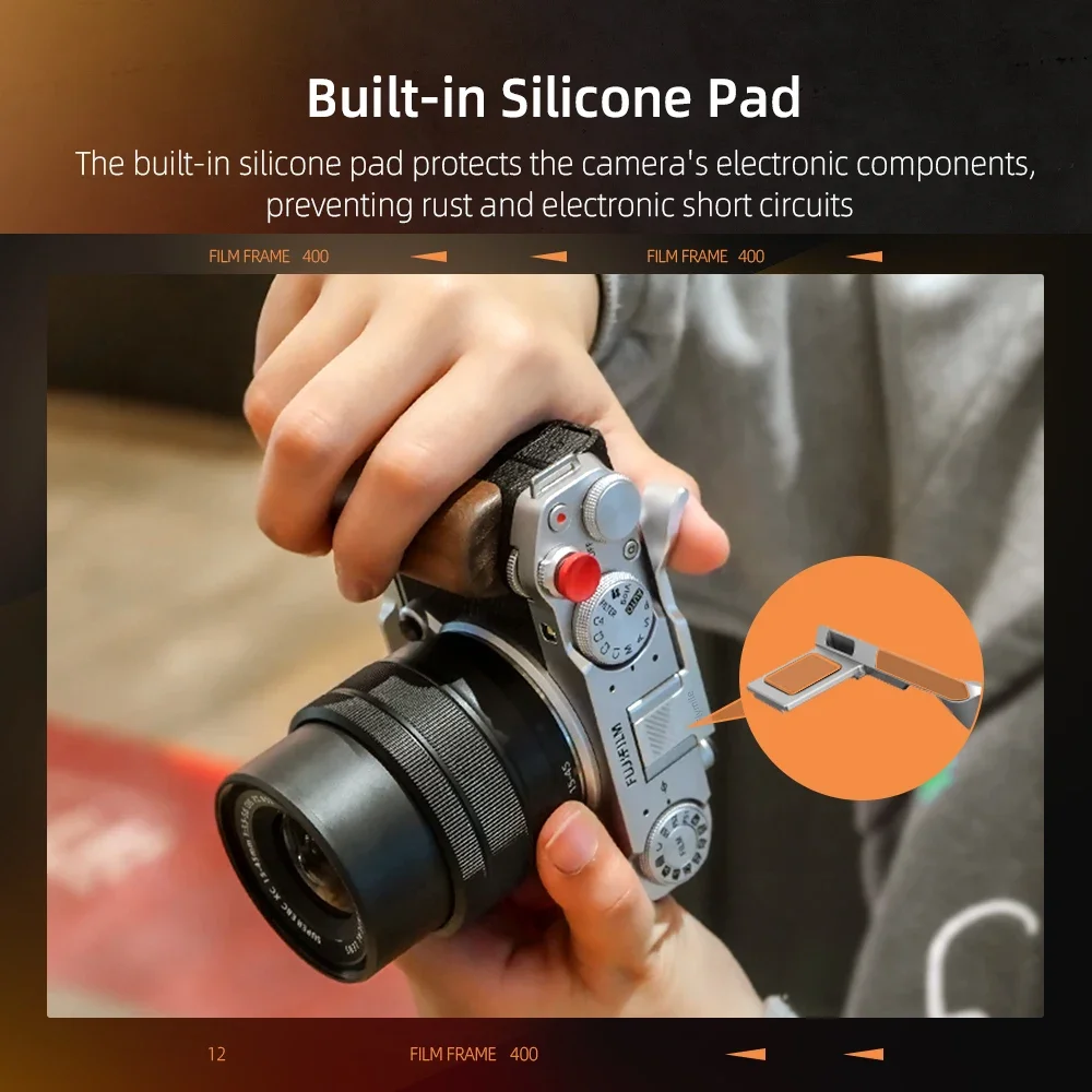 Flymile X-M5 Ручка для большого пальца из алюминиевого сплава Металлическая ручка для большого пальца для камеры FUJIFILM X-M5 с держателем подставки для большого пальца с горячим башмаком