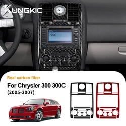 Real Soft Carbon Fiber Sticker For Chrysler 300 300C 2005 2006 2007 Car Center Air Vent Frame Panel Interior Trim Accessories