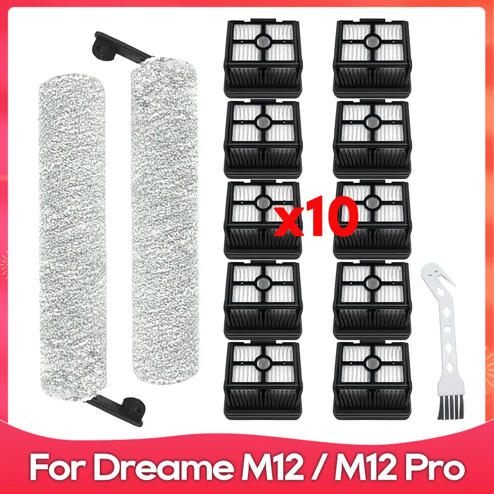 Fit For Dreame M12 / M12 Pro Roller Brush Filter Robot Vacuum Cleaner Accessories Sapre Part Replacement