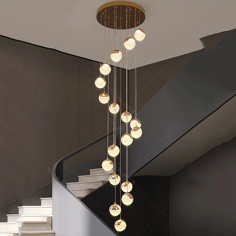 Nordic Staircase Chandelier Living Room Hotel Bedroom Pendant Lights Minimalist Decor Indoor Lighting Lusters Fixture 220V 110V - Image 3