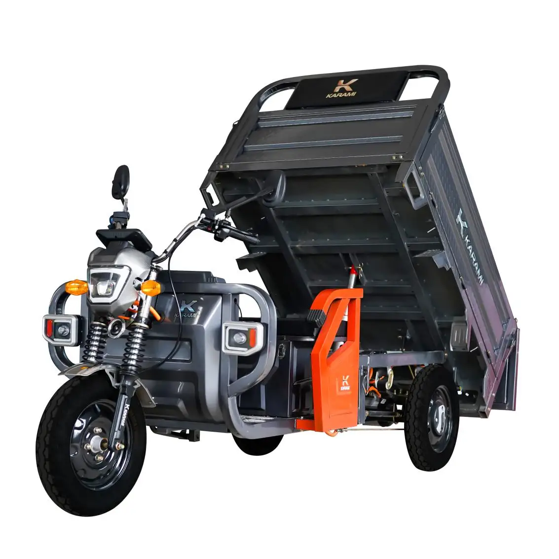 Electric tricycle, adult use electric tricycle, hydraulic dump function, gray, blue-green, brushless motor, 50-60km range, cargo