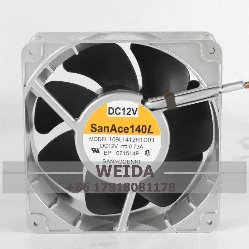 109L1412H1D03 Original SANACE140L DC12V 0.73A 14CM high temperature fan 14038 140*140*38MM