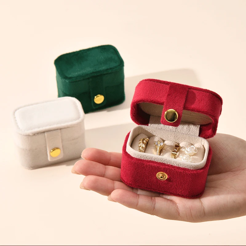 Velvet Mini Jewelry Box - Portable Earring Ring Case for Travel (Premium Compact)