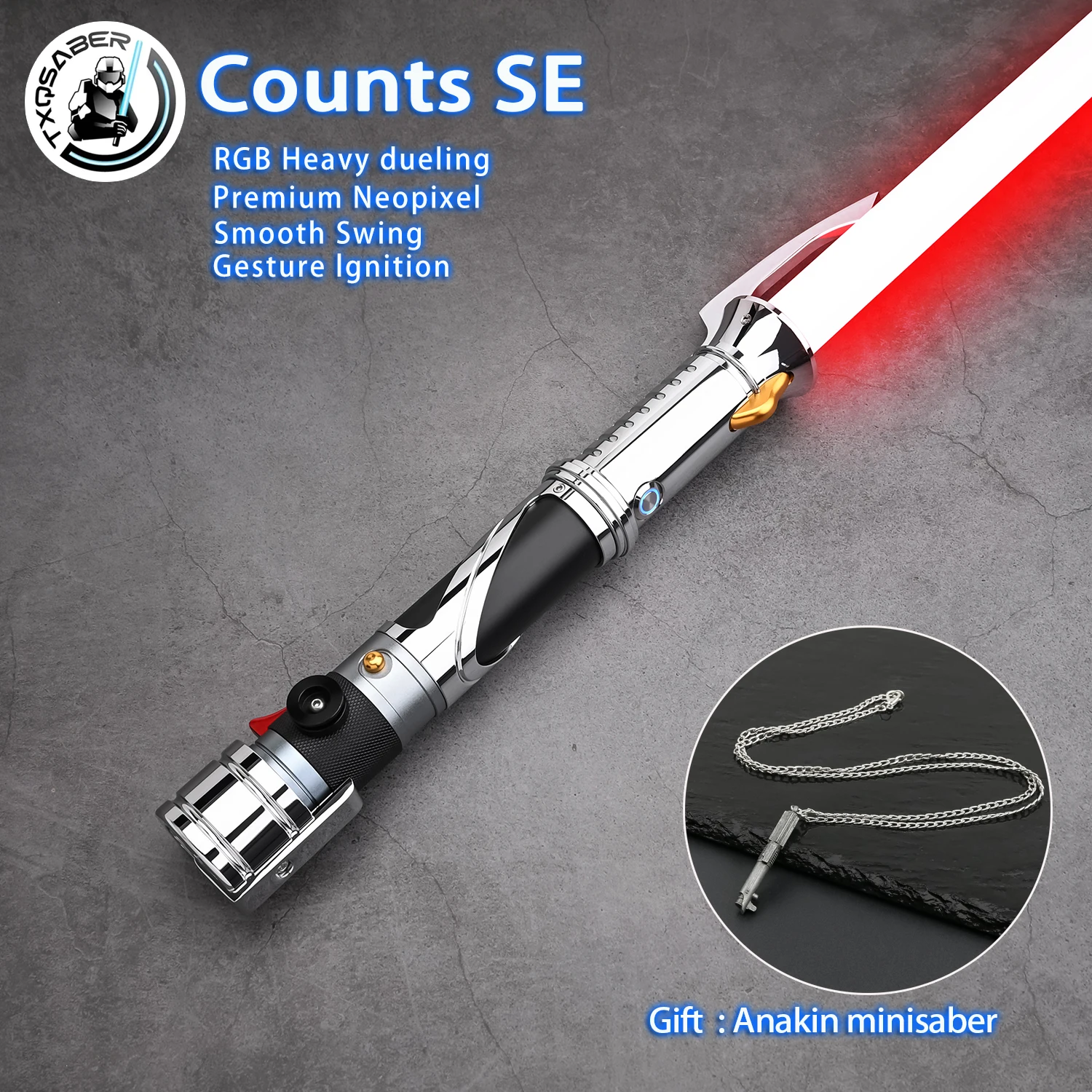 

TXQSABER Counts SE RGB Heavy Dueling Neo Pixel Proffie Lightsaber Force Light Sabre Smooth Swing Blaster Лазерный меч Косплей
