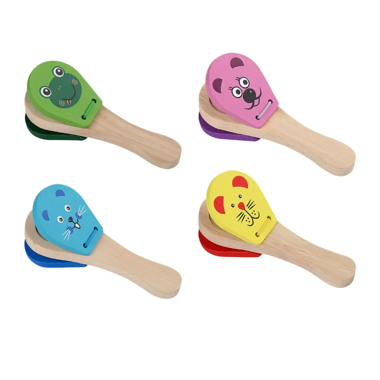 Musical Wooden Castanet Early Educational Toy Teaching Tool Musical Toy Kids Castanets Toy Castanet Clapper for Children Kids