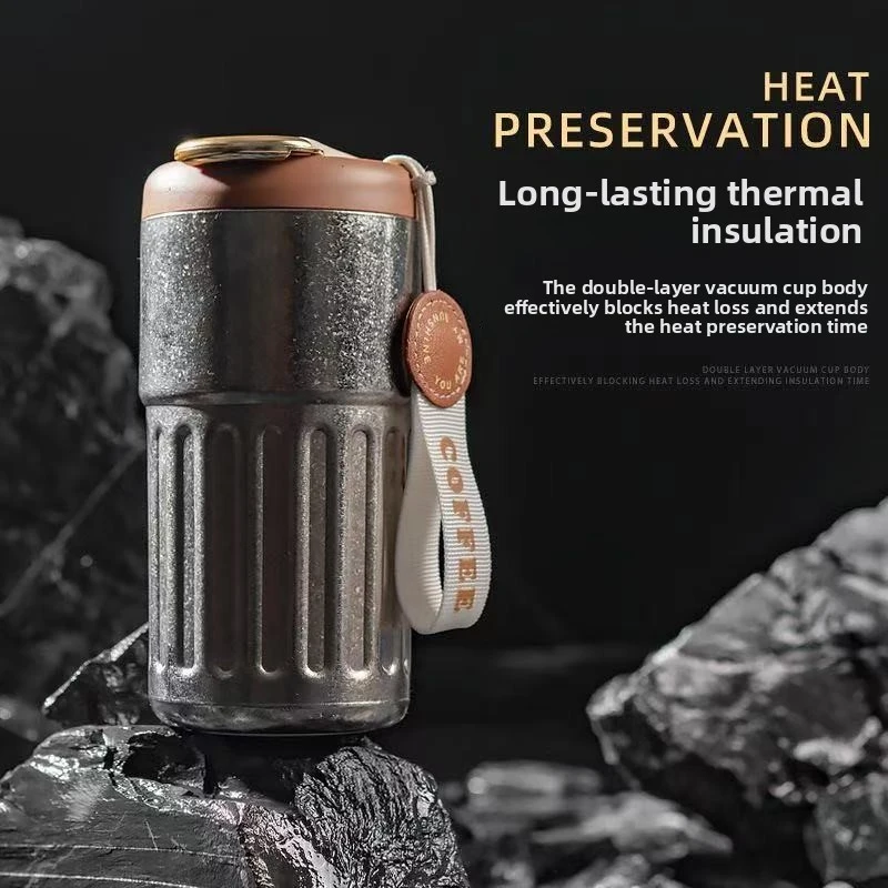 New Smart Pure Titanium Thermos Stylish Dual Drinking Coffee Mug Portable Luxury Travel Cup For Men Women