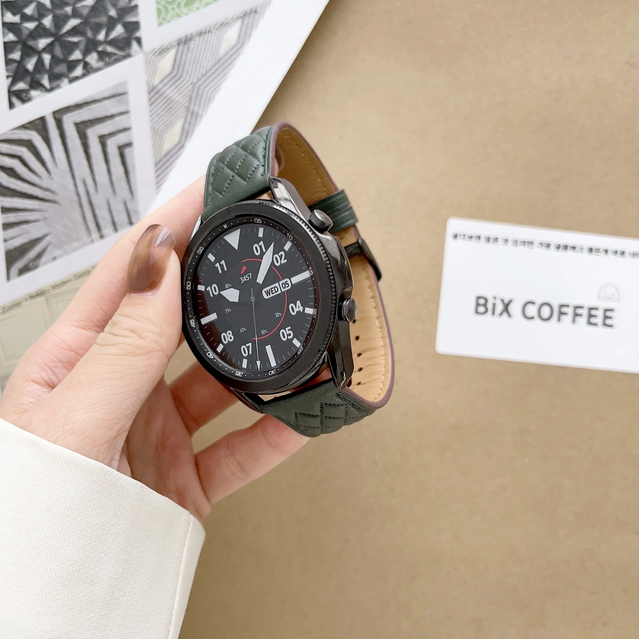 Leather Strap for Samsung Galaxy Watch 4/5/6 Huawei Watch 3/4/3 Pro Smartwatch Replacement Wristband for Amazfit GTR/GTS Band