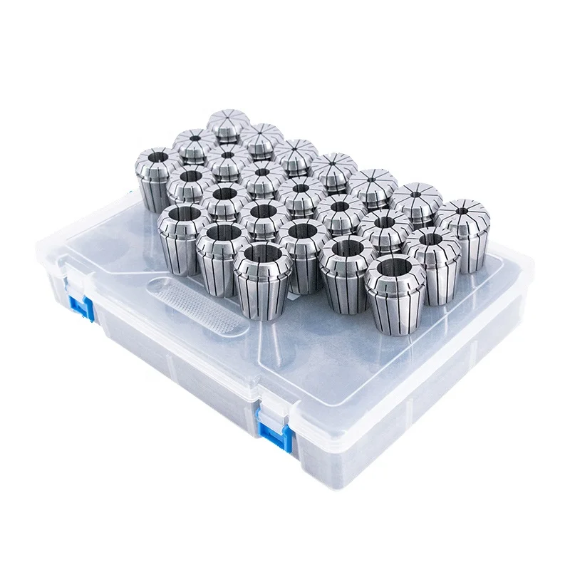 ER40 Spring Clamping Collets DIN6499B Milling Machine 23pcs Set with Plastic Box 65Mn Steel 0.008mm Accuracy