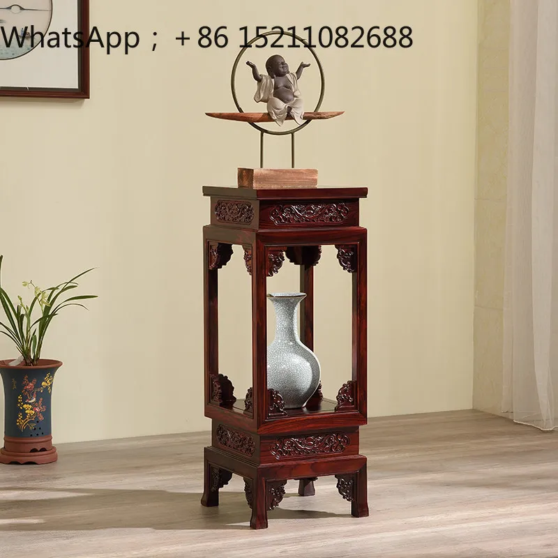 LLY high-end mahogany Chinese living room flower stand broad-leaved Dalbergia home flower table solid wooden flower pot shelf