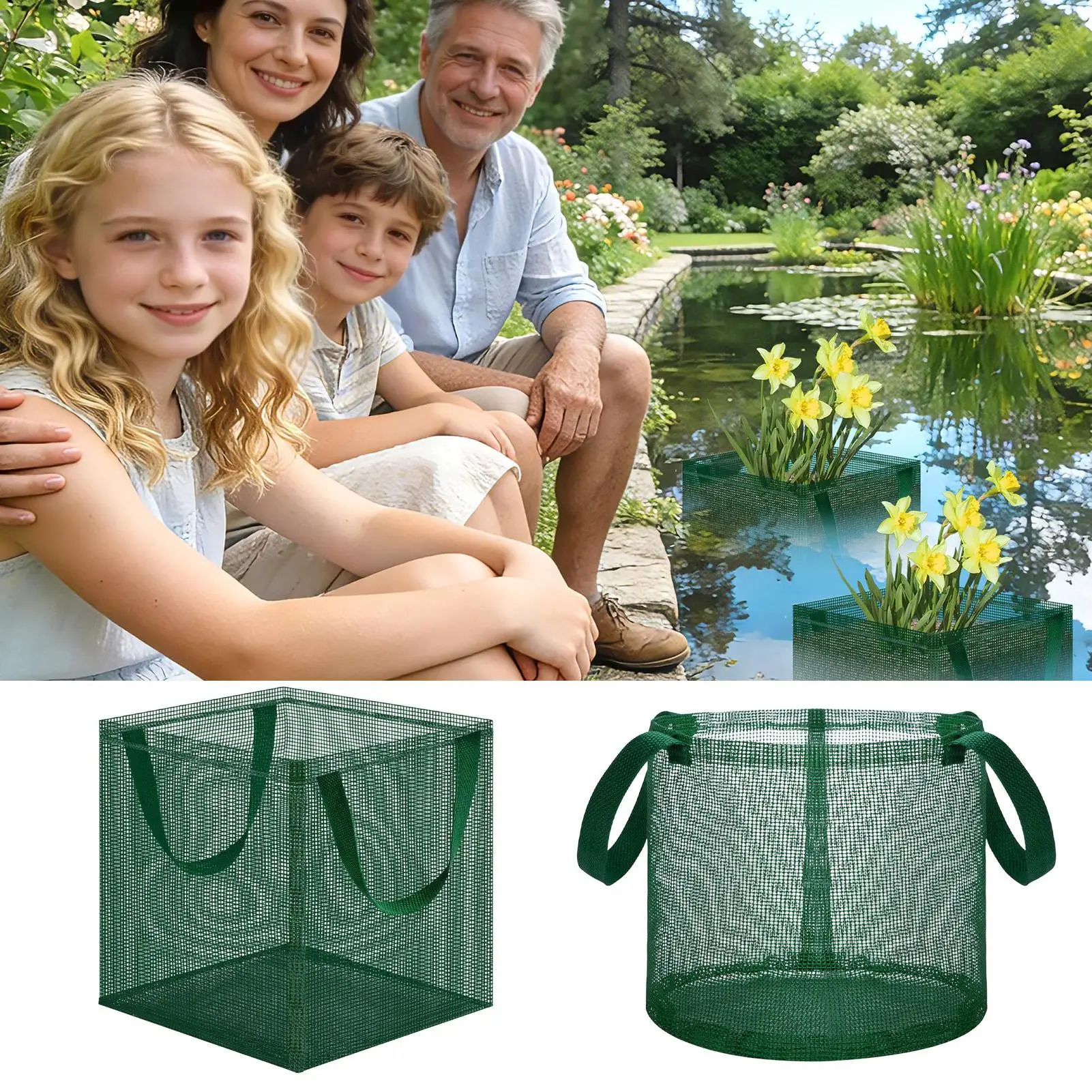 

4 шт. сетчатых горшков для прудовых растений, многоразовые мешки для выращивания водяных лилий и лотосов, для уличных и наземных растений