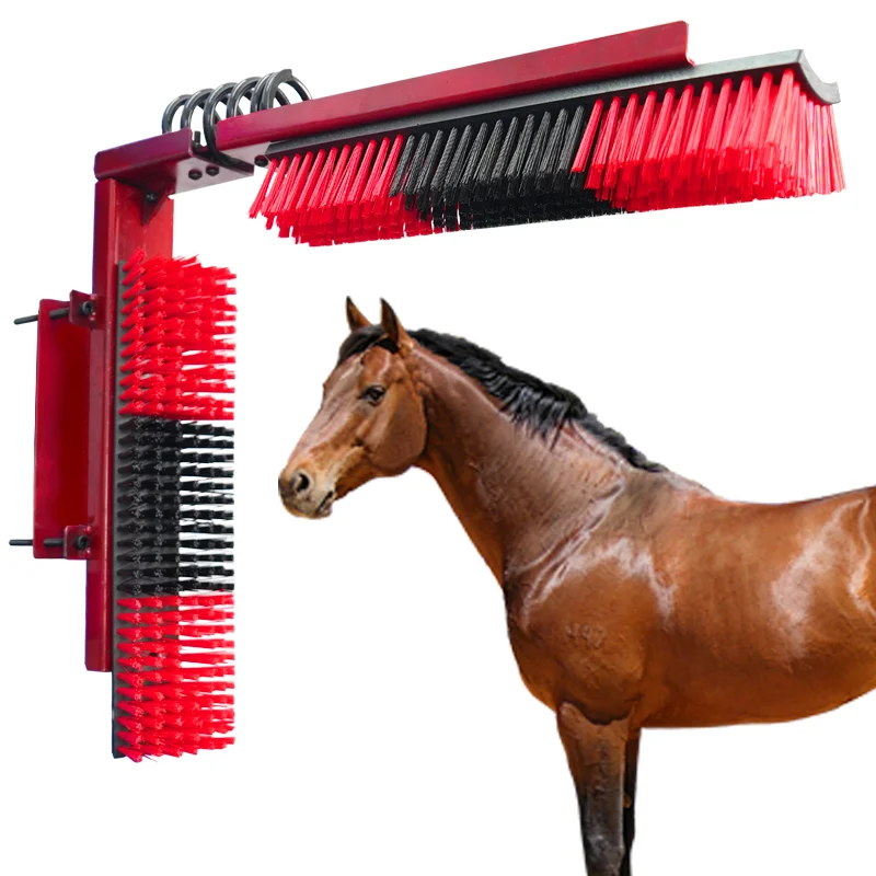 Brosse à gratter pour bovins en nylon/PP, modèle Totem, pour le brossage autonome des vaches, des moutons, des porcs, des cerfs et des chevaux