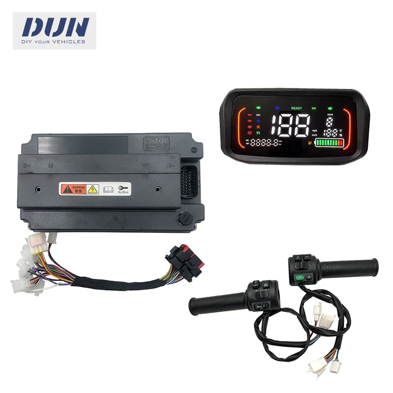 VOTOL EM200/2 DC 200A Peak Phase 600A 4KW-6KW Controller V2 with N7 Display and Throttle for Hub Mid-driver Motor