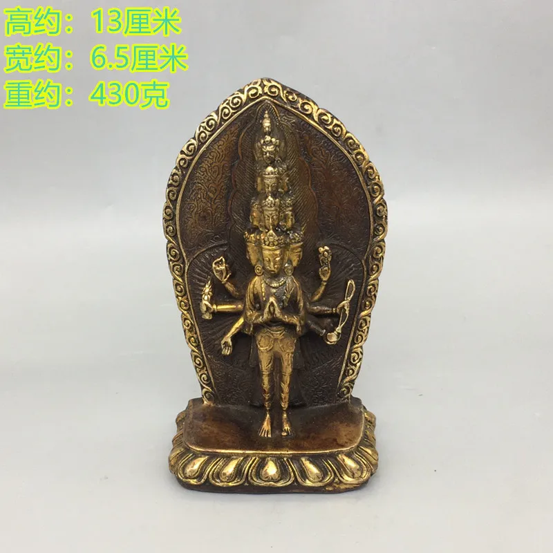 

Ancient pure copper small thousand-handed craftsmanship exquisite pulp mellow home ornament statue ornament collection