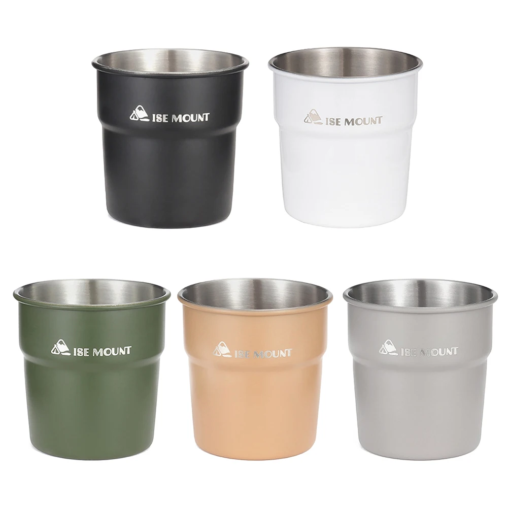 أكواب نبيذ البيرة 300 مل محمولة من الفولاذ المقاوم للصدأ للشاي والقهوة والحليب قابلة للتكديس وخفيفة الوزن للسفر والمشي لمسافات طويلة وحقيبة الظهر #1