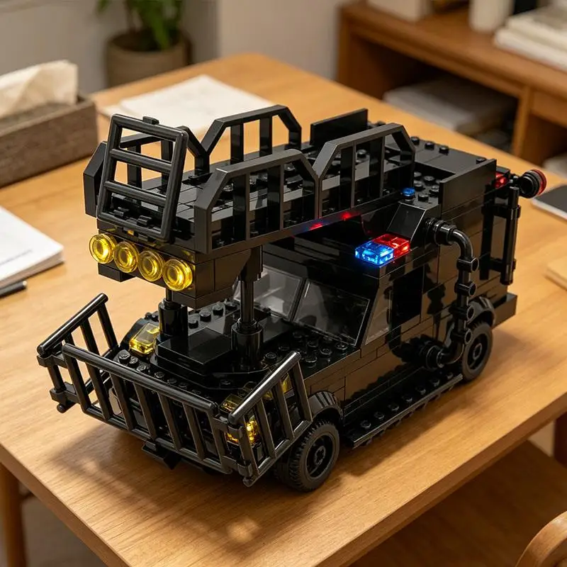 

City Series Armored Vehicle Boys' Educational Small Particle Assembly Building Block Model Toy Ornament Gift DIY Scene 235pcs
