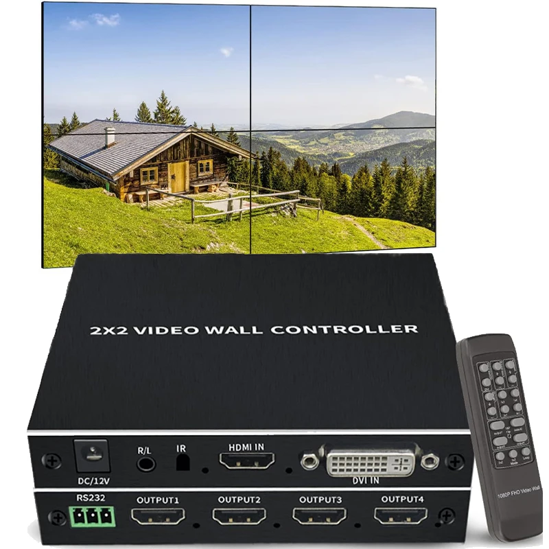 

Контроллер видеостены 2x2 1080P DVI HDMI Процессор видеостены 1x2 1x4 1x3 2x1 3x1 4x1 Многоэкранный процессор ТВ Видеосварщик