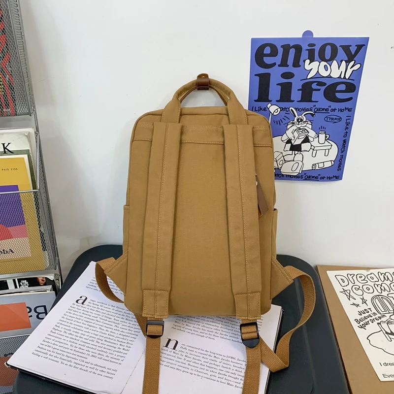 New Women Male Canvas College Backpack Men Female Retro Travel Book Bag Girl Boy Laptop Student Fashion Vintage Lady School Bags