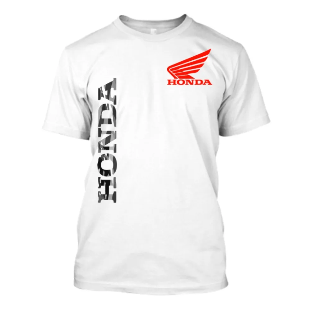 Camiseta Honda Masculina e Feminina de Verão para Motociclismo Estilo Americano Racing Manga Curta Casual Primavera Ciclismo Off-road
