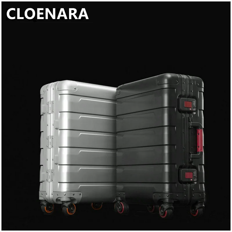 COLENARA-Equipaje de cabina de 20 pulgadas para hombre, caja de embarque de negocios, 24 maletas de aleación de aluminio y magnesio