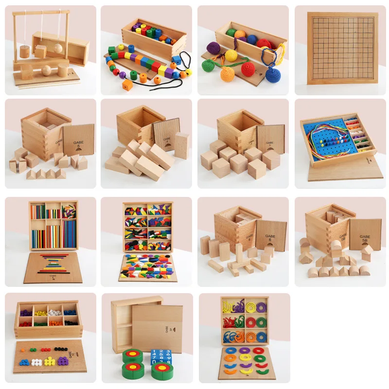 Materialien 15 in 1 spiele holz puzzle pädagogisches Fröbel spielzeug für kind pädagogisches