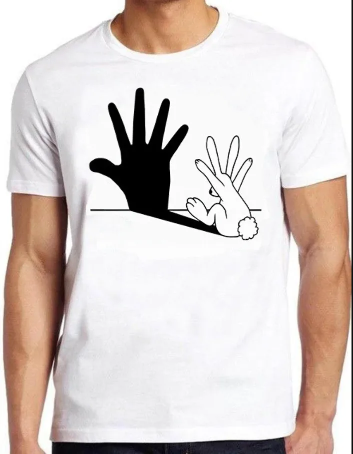 Rabbit Hand Shadow Art Cool Gift Tee T Shirt