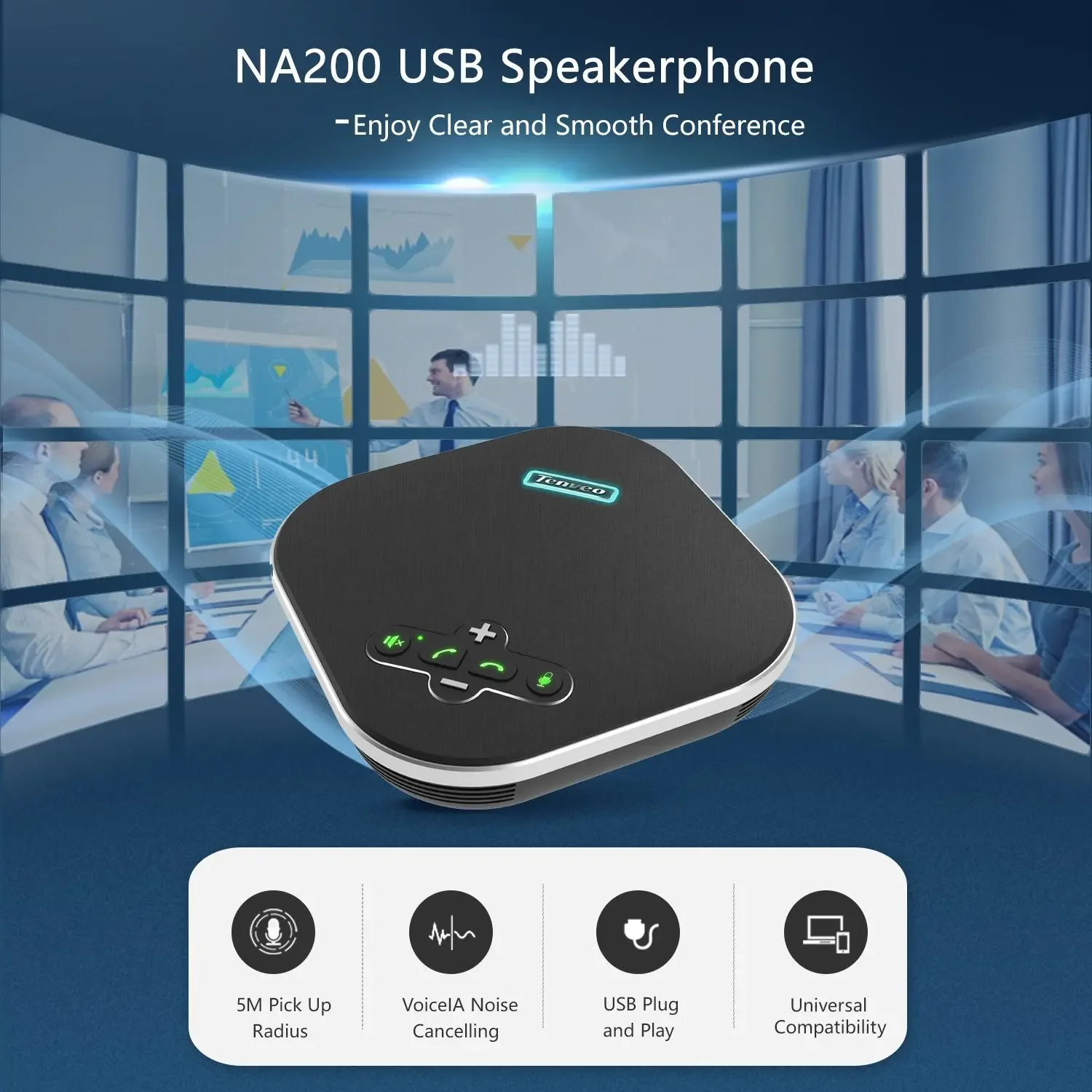 For conferencing USB speakerphone built in Microphone daisy chain units