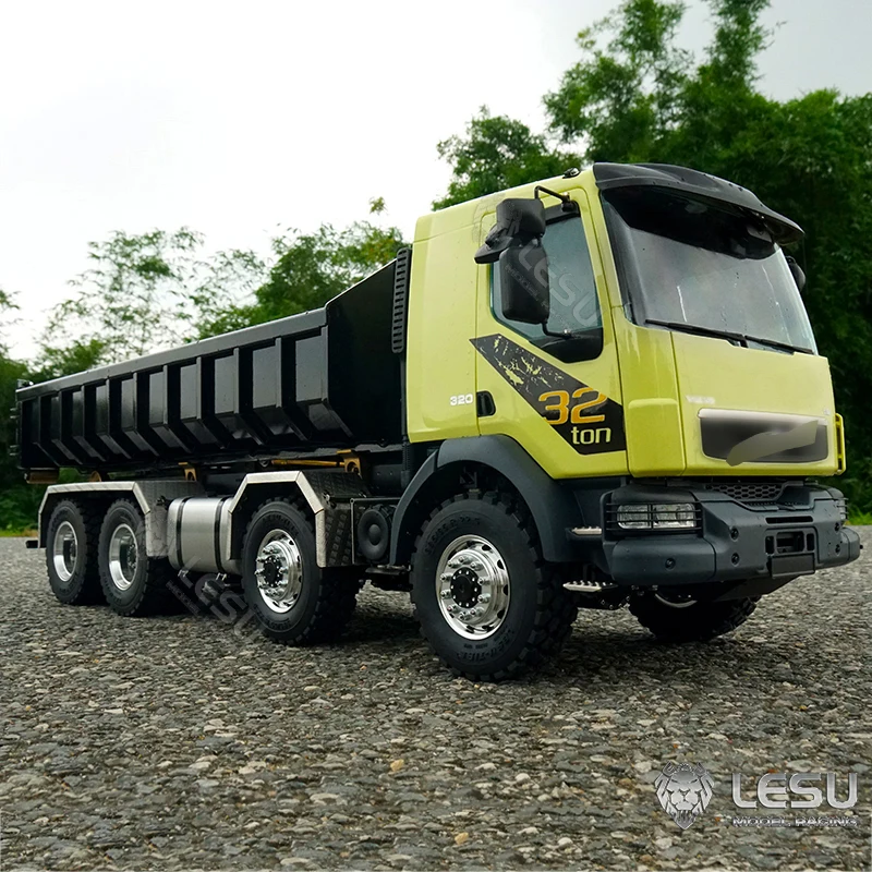 Customized LESU RC Hydraulic Dumper Truck Model 1/14 Roll-on-off For VM Cab Painted Metal Chassis Toy TH20428