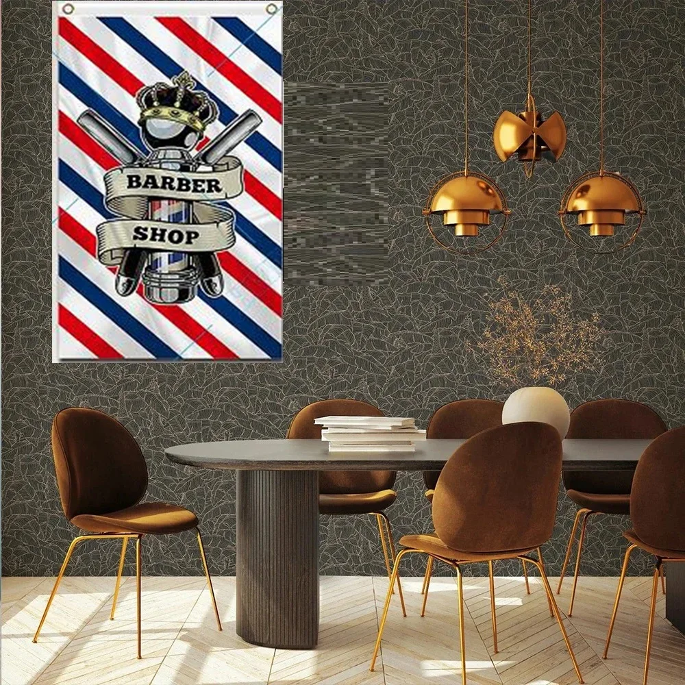 custom company banner of BARBER SHOP Flag WITH Royal Crown 3x5ft flag