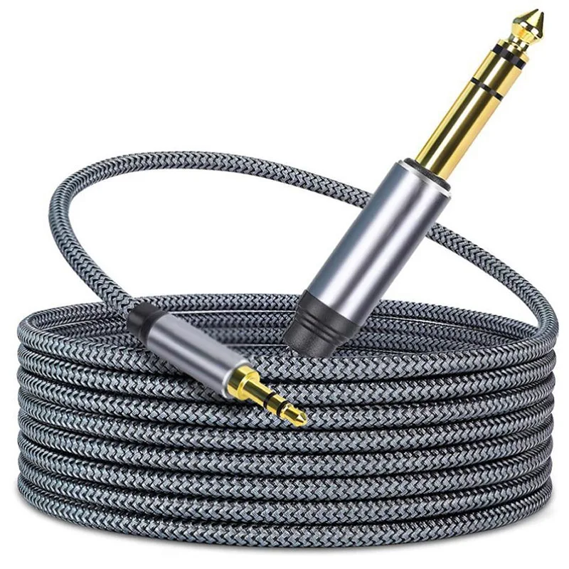 3.5-To-6.5 Large Three Core Male To Male Phone Output To Computer, Connected To Audio Mixing Console, Converted To Audio Cable