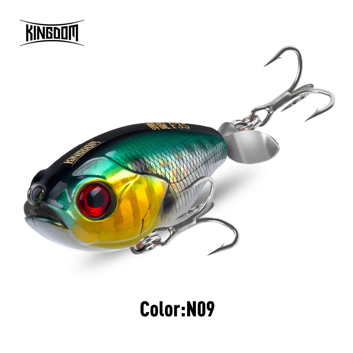 Kingdom Propeller Topwater Popper Angelköder 35 mm 5,4 g Wobbler künstliche harte Köder für Forelle Hecht Bass schwimmender Bleistift