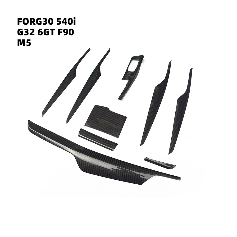 

FORBMW G30 540i G32 6GT F90 M5 Premium Dashboard Trim Interior Kit Real Dry Carbon Fiber 9Pcs/Set